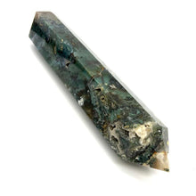 Load image into Gallery viewer, Moss Agate Crystal Tower Point Generator