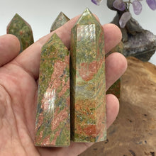Load image into Gallery viewer, Unakite Crystal Tower Crystal Point Generator