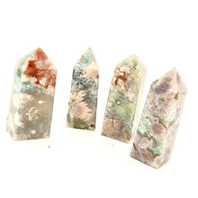 Load image into Gallery viewer, Green Flower Agate Crystal Tower Point Generator