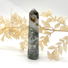 Load image into Gallery viewer, Moss Agate Crystal Tower Point Generator