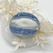 Load image into Gallery viewer, Blue Calcite Crystal Palm Stone Blue Crystal