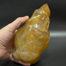 Load image into Gallery viewer, Golden Healer Flame Crystal Carving