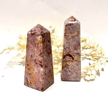 Load image into Gallery viewer, Strawberry Calcite Crystal Tower Point Obelisk Gift