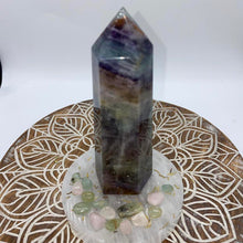 Load image into Gallery viewer, Purple / Blue Fluorite Crystal Tower Point Generator