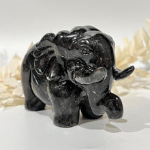 Load image into Gallery viewer, Black Astrophylite Elephant Crystal Carving