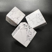 Load image into Gallery viewer, Howlite Cube Shaped Crystal Carving