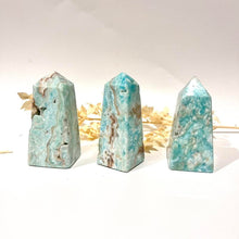 Load image into Gallery viewer, Blue Aragonite Crystal Tower Obelisk Crystal Tower Blue Crystal