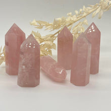 Load image into Gallery viewer, Rose Quartz Crystal Tower Point Generator