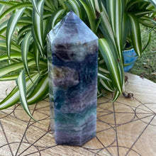 Load image into Gallery viewer, Purple / Blue Fluorite Crystal Tower Point Generator