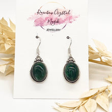 Load image into Gallery viewer, Modern Design Green Aventurine Gemstone 925 Sterling Silver Jewellery Drop Earrings Gift for Her