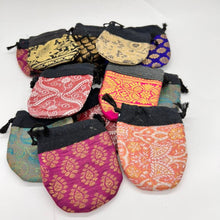 Load image into Gallery viewer, Boho Fabric Pouch / Bag / Drawstring Pouch / Jewellery Pouch Bag Handmade in India