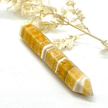 Load image into Gallery viewer, Orange Banded Calcite Crystal Tower Point Generator Orange Crystal Stone