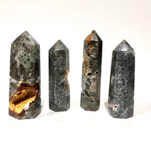 Load image into Gallery viewer, Agate with Pyrite Druzy Crystal Tower Point Generator