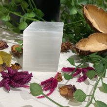 Load image into Gallery viewer, Selenite Crystal Carved Cube Selenite Crystal Carving