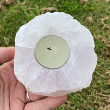 Load image into Gallery viewer, Rose Quartz Crystal Candle Holder Tea light Burner Gift