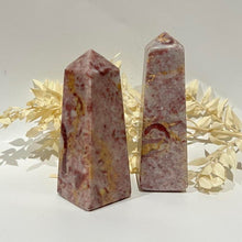 Load image into Gallery viewer, Strawberry Calcite Crystal Tower Point Obelisk Gift