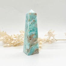 Load image into Gallery viewer, Blue Aragonite Crystal Tower Obelisk Crystal Tower Blue Crystal