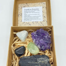 Load image into Gallery viewer, Crystals for Protection Gift Protection Crystal Gift Set in Box