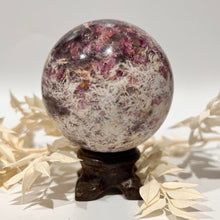 Load image into Gallery viewer, Pegmatite Crystal Sphere ~ Smokey Quartz, Lepidolite, Lithium, Pink Tourmaline Crystal Ball