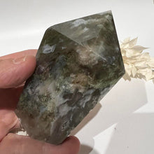 Load image into Gallery viewer, Moss Agate Crystal Tower Point Generator