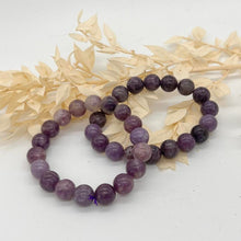 Load image into Gallery viewer, Lepidolite bead Bracelet Purple Crystal