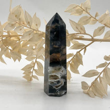 Load image into Gallery viewer, Moss Agate Crystal Tower Point Generator