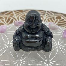 Load image into Gallery viewer, Hematite Buddha Crystal Carving