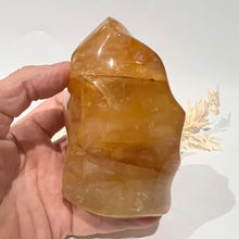 Load image into Gallery viewer, Golden Healer Flame Crystal Carving