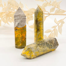 Load image into Gallery viewer, Bumble Bee Jasper Tower Point Polished Generator