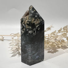 Load image into Gallery viewer, Moss Agate Crystal Tower Point Generator