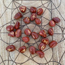 Load image into Gallery viewer, Red Jasper Tumble Stone Runes Crystal Rune Set