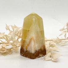 Load image into Gallery viewer, Lemon Calcite Crystal Tower Point Generator Obelisk