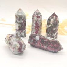 Load image into Gallery viewer, Plum Blossom Pink Tourmaline Crystal Tower Point Generator