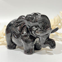 Load image into Gallery viewer, Black Astrophylite Elephant Crystal Carving