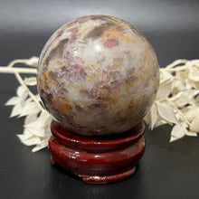 Load image into Gallery viewer, Pegmatite Crystal Sphere ~ Smokey Quartz, Lepidolite, Lithium, Pink Tourmaline Crystal Ball