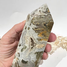Load image into Gallery viewer, Moss Agate Crystal Tower Point Generator