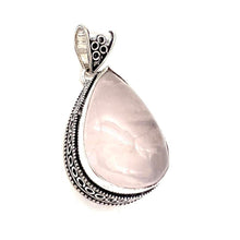 Load image into Gallery viewer, Vintage Look Rose Quartz Gemstone 925 Sterling Silver Jewellery Pendant Gift for Her