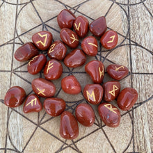 Load image into Gallery viewer, Red Jasper Tumble Stone Runes Crystal Rune Set