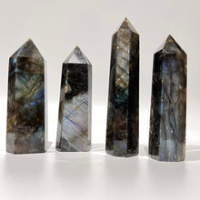 Load image into Gallery viewer, Labradorite Tower Point Generator Labradorite Crystal with Flash