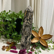 Load image into Gallery viewer, Black and White Zebra Jasper Crystal Tower Point Generator