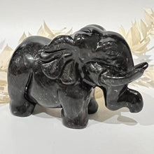 Load image into Gallery viewer, Black Astrophylite Elephant Crystal Carving