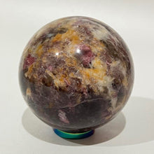 Load image into Gallery viewer, Pegmatite Crystal Sphere ~ Smokey Quartz, Lepidolite, Lithium, Pink Tourmaline Crystal Ball