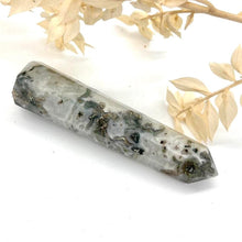 Load image into Gallery viewer, Moss Agate Crystal Tower Point Generator