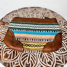 Load image into Gallery viewer, Boho Handmade Leather and Fabric Purse Coin Purse Make-up Bag