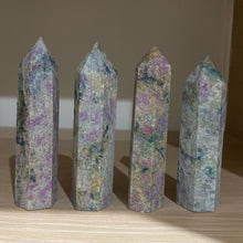 Load image into Gallery viewer, Ruby and Kyanite Crystal Tower point Generator