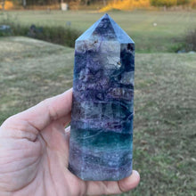 Load image into Gallery viewer, Purple / Blue Fluorite Crystal Tower Point Generator