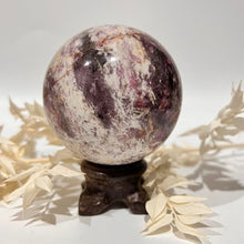 Load image into Gallery viewer, Pegmatite Crystal Sphere ~ Smokey Quartz, Lepidolite, Lithium, Pink Tourmaline Crystal Ball