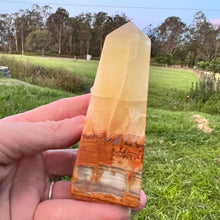 Load image into Gallery viewer, Lemon Calcite Crystal Tower Point Generator Obelisk