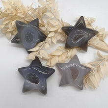 Load image into Gallery viewer, Druzy Agate Crystal Star Carving Agate Star