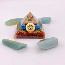 Load image into Gallery viewer, Organite Orgone Chakra Pyramid